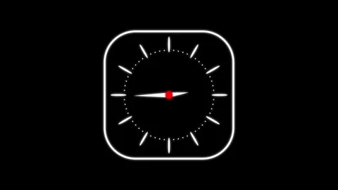 12 Hour Looping Analog Clock Animation on Dark Background Stock Footage 311715933
