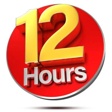 12 Hours 3d. Stock Illustration