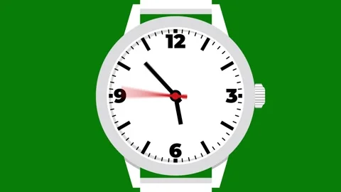 12 Hours Fast motion hand clock watch animation and green background design. Stock Footage 333877845