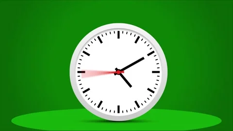 12 Hours Fast motion hand clock watch animation and green background design. Stock Footage 333877846