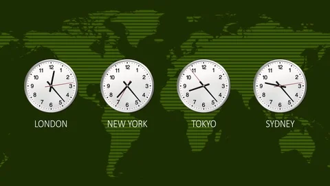 12 hours over 30 seconds. Stock exchange. 4K Business clock counting down Stock Footage 111947654
