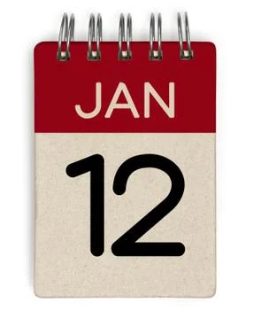 12 jan calendar Stock Illustration