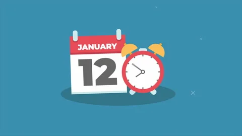 12 january day date concept template calendar page animation Video stock 229673029