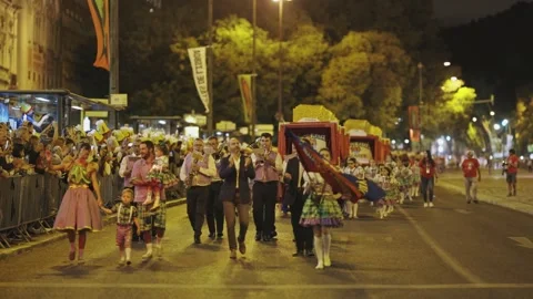 12 june 2023 Rua da Liberdade, Lisbon Portugal - Santo Antonio Festival - men Stock Footage 247125233