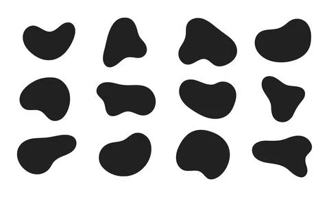 12 Modern liquid irregular blob shape abstract elements graphic flat style Illustrazione stock