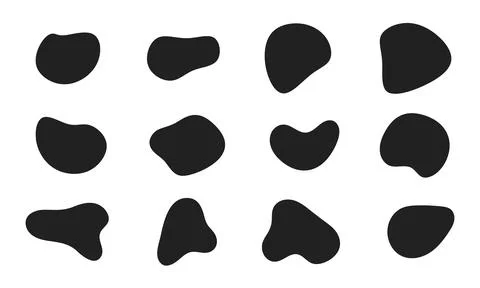 12 Modern liquid irregular blob shape abstract elements graphic flat style Stock Illustration
