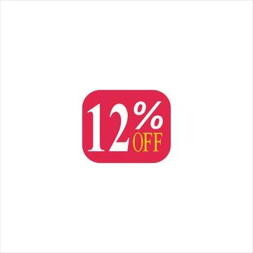 12 offer tag discount vector icon stamp on a white background Illustrazione stock