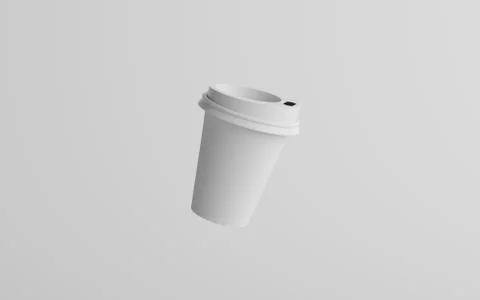 12 oz. / 355ml Single Wall Paper Regular / Medium Coffee Cup Mockup with Whit Stock Illustration