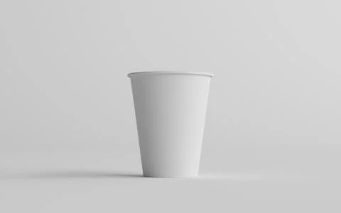 12 oz. / 355ml Single Wall Paper Regular / Medium Coffee Cup Mockup  - One Cu Stock Illustration