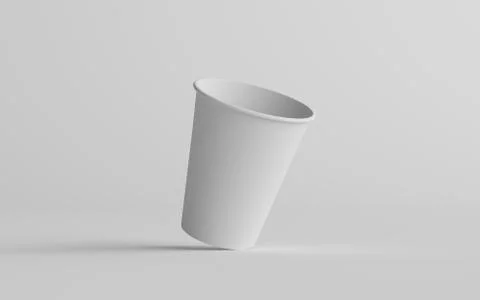 12 oz. / 355ml Single Wall Paper Regular / Medium Coffee Cup Mockup  - One Cu Stock Illustration
