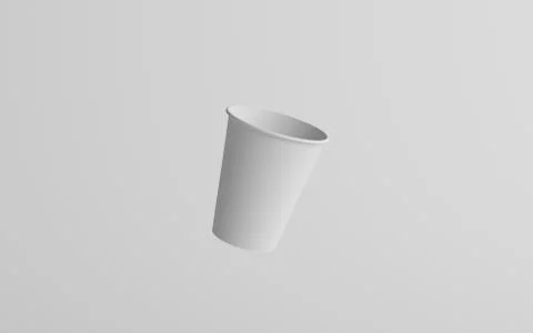 12 oz. / 355ml Single Wall Paper Regular / Medium Coffee Cup Mockup  - One Fl Stock Illustration