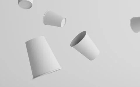 12 oz. / 355ml Single Wall Paper Regular / Medium Coffee Cup Mockup  - Multip Stock Illustration