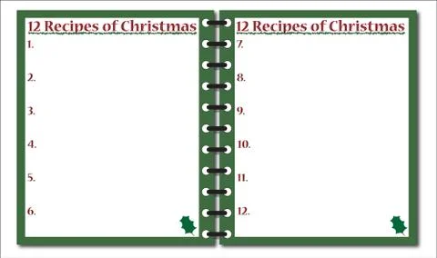 12 Recipes of Christmas Notepad Stock Illustration