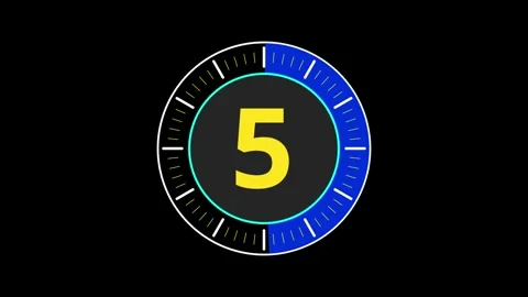 12-second graphic timer animation with changing number and scale in a blue .. Stock Footage 313930274