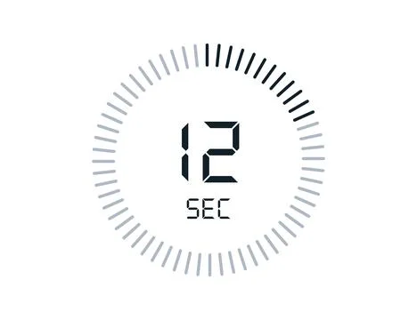 12 second timers Clocks, Timer 12 sec icon Stock Illustration