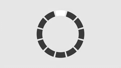 12 Segment Loading Ring Alpha Loop 4K Stock Footage 332778597