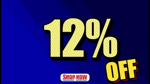 12% OFF SHOP NOW - Seamless looping Swing banner text promotion animation effect Stock Footage 288186222