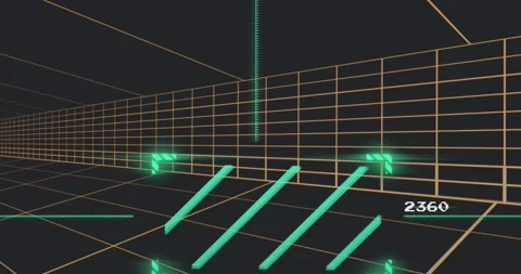 12 shots showing neon corridor, cyan bars, comparing readouts and deducing Stock Footage 330194532