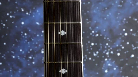 12 string guitar with camera movement down 스톡 동영상 224100928