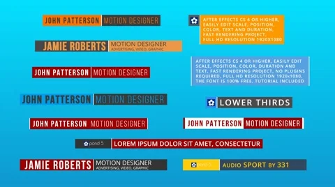 12 Text Layouts &amp; Lower Thirds 스톡 After Effects