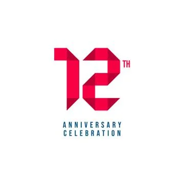 12 th Anniversary Celebration Vector Template Design Illustration Stock Illustration