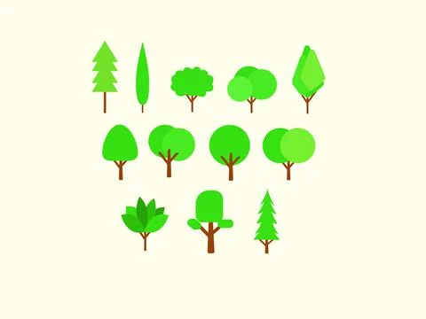 12 tree vector designs Stock Illustration