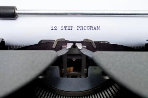 12 twelve step program typed on an old typewriter Stock Photos