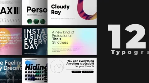 12 Typographic Motion Titles Stock After Effects