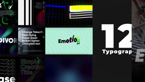 12 Typographic Motion Titles part 2 Stock After Effects