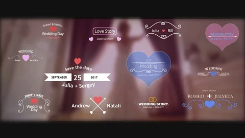 12 UNIQUE WEDDING TITLES PACK Stock After Effects