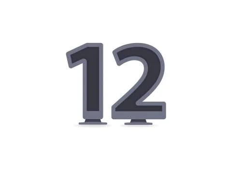 12 vector number design. For logo, brand label, design elements, corporate id Stock Illustration