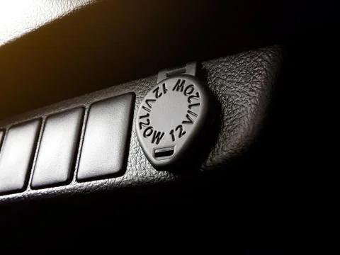 12 Volt power outlet socket. Foto stock