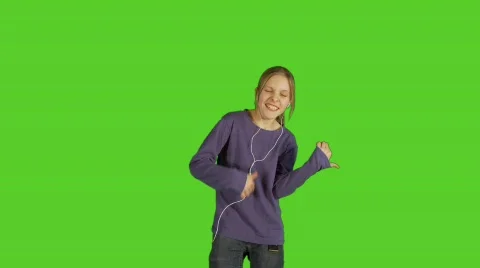 12 year old girl dancing crazy Stock Footage 568305
