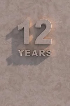 12 years 3d text Stock Illustration