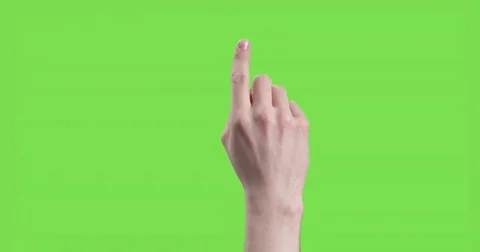 12 young man hand touch gestures on green screen Stock Footage
