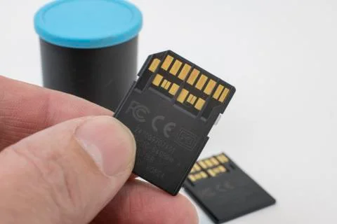 120, 35mm and SD memory card Stock Photos