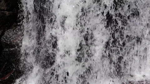 120 fps Close Up of Waterfall - Slow Motion Aerial Drone Stock Footage 111252046