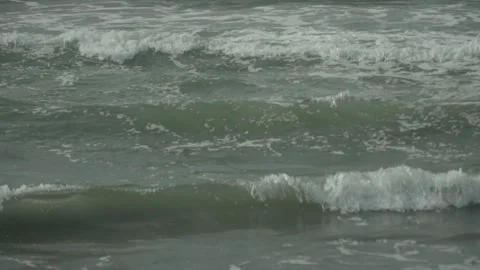120 fps slow motion shot of ocean waves in closeup. Stock Footage 312860576