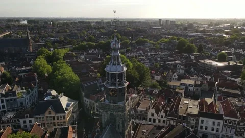 120 - Gouda - St Jan Toren Stock Footage 228687953