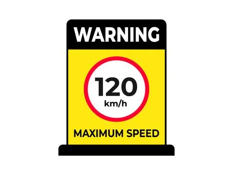 120 km per hour maximum speed limit traffic sign illustration Stock Illustration