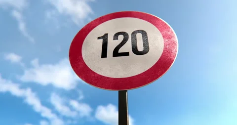 120 Max Speed Limit Sign Stock Footage 251347501
