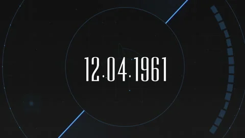 12.04.1961 with HUD elements on screen Stock Footage 232404357