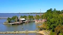 Historic Jamestown Virginia Shipyard & Harbor, Aerial Drone View