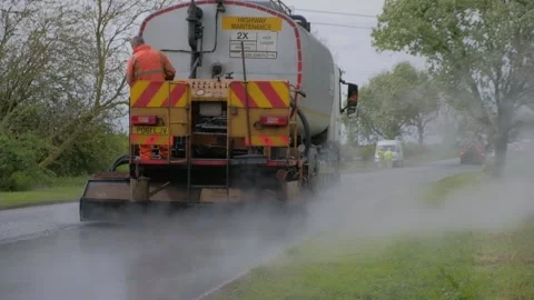 120fps. Road maintenance. Roadworks, engineering. Asphalt. Hull.UK 4.5.2024 Stock Footage 274713373