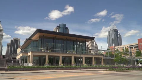 120fps Slow Motion Downtown Cincinnati, Ohio Anderson Pavilion Stock Footage 154130438