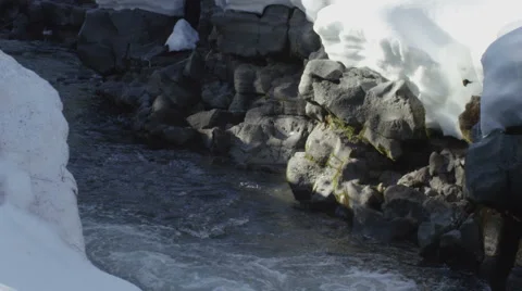 120fps slow motion rapid river melting snow close up Red Dragon Camera 스톡 동영상 60043808