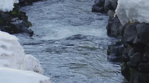 120fps slow motion rapid river melting snow close up Red Dragon Camera Stock-Footage 60058281