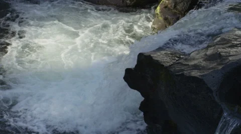 120fps slow motion rapid river white water close up Red Dragon Camera Stock Footage 60067575