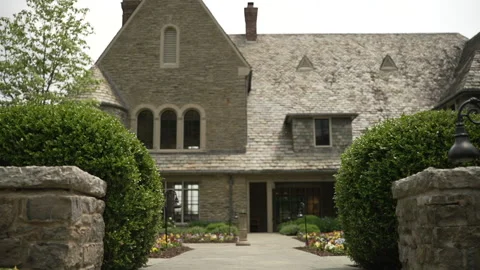 120fps Super Slow Motion Tracking on Mansion Stock Footage 196821478