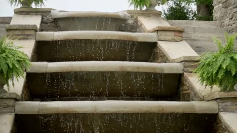 120fps Super Slow Motion Waterfall on Steps Stock Footage 160747606